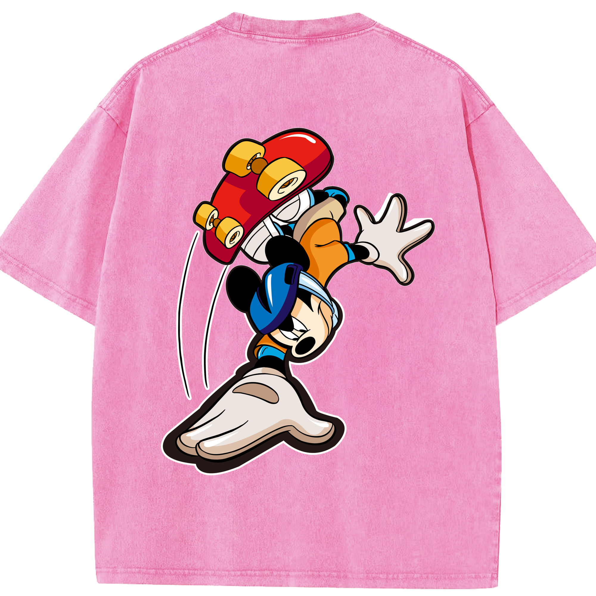 （画像用） ミッキーマウス Mickey Mouse 綿100% ヴィンテージ風 半袖Tシャツ（背面プリント）